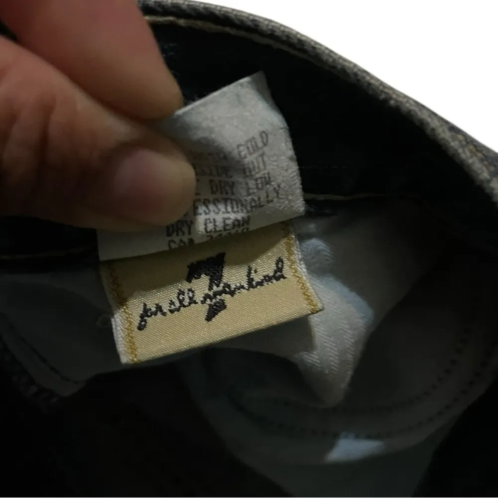 7 FOR ALL MANKIND MADE X THE GREAT CHINA WALL BLUE FLARE WIDE LEG JEANS BOOTCUT Black Size 32 - Image 8