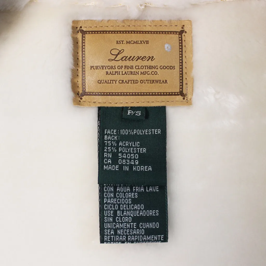 Ralph Lauren Ivory Faux Suede Faux Fur Vest Small - Image 4