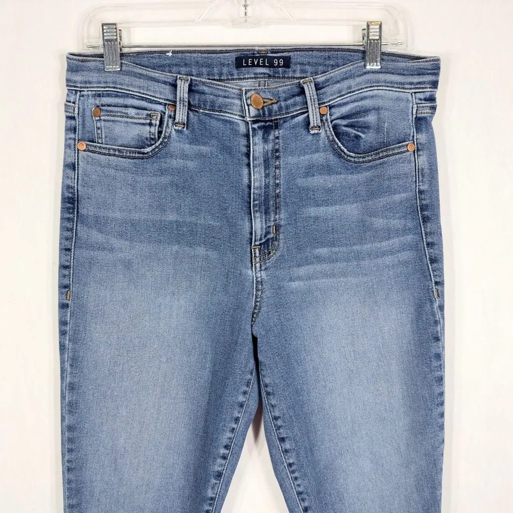Level99 Size 10 Jeans Skinny‎ Nostalgic Blue Cotton High Rise Anthropologie 967 - Image 3