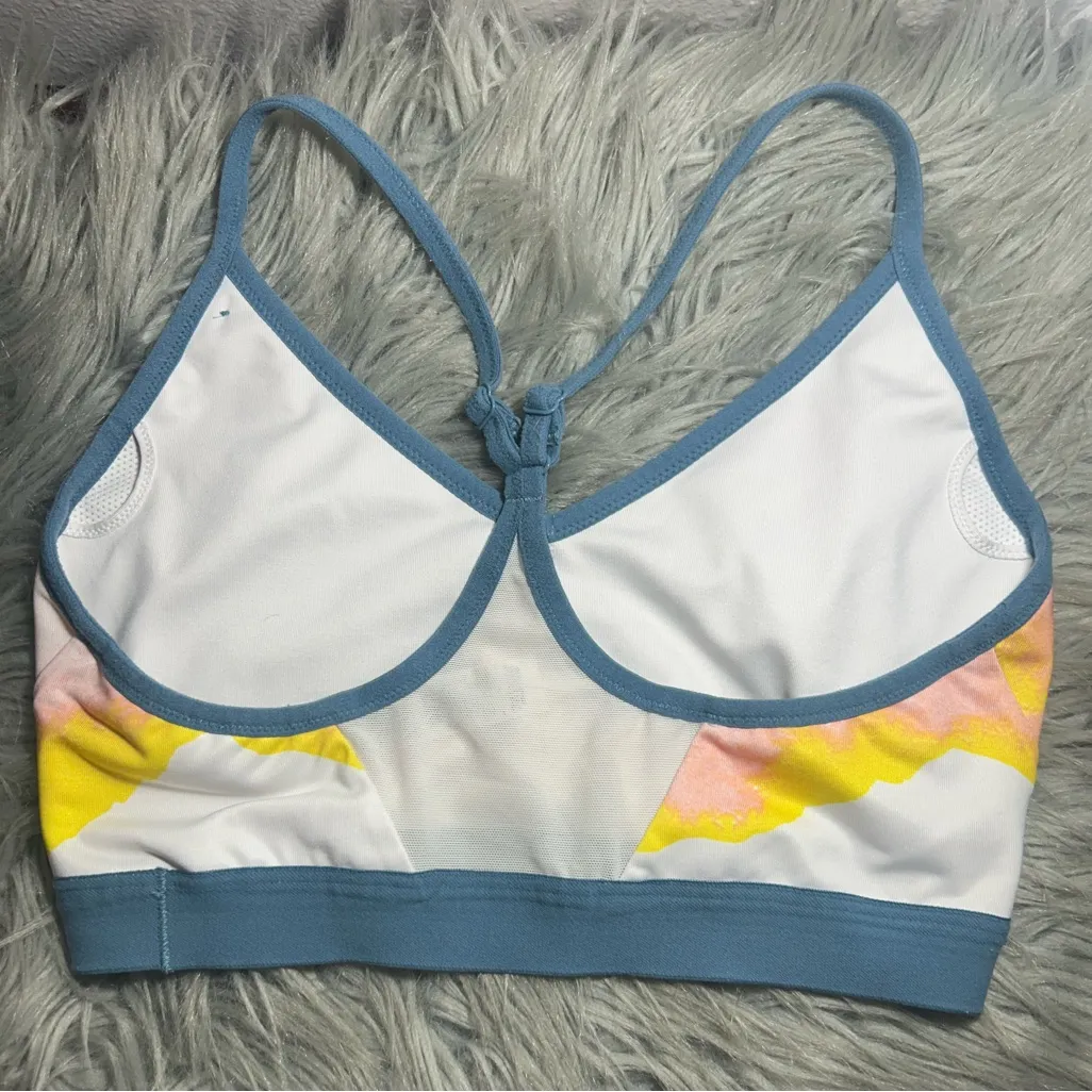 Nike Dri-FIT INDY ARTIST FEMME Blue and White Sport Bra Size Medium - Image 5