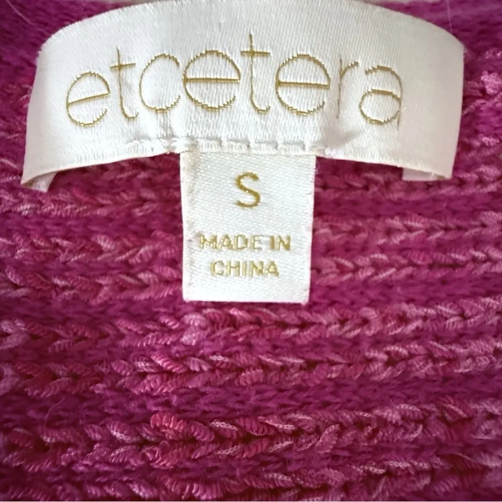 Etcetera women's clothing Pink Top Sleeveless Sweater Fringe Size Small - Image 7