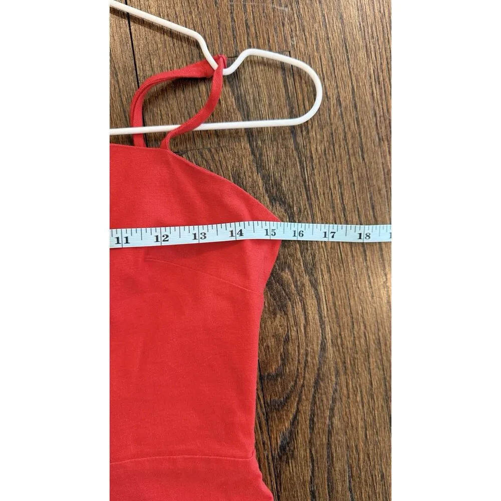 Lovers + Friends Wendy Linen Mini Dress Size Small Revolve Red Cocktail 1757 - Image 9