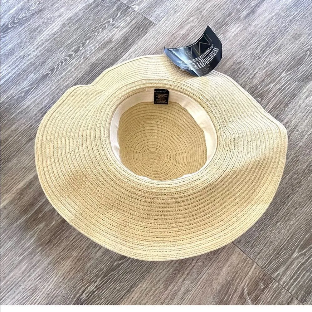 Iman large straw wide brim hat - Image 4