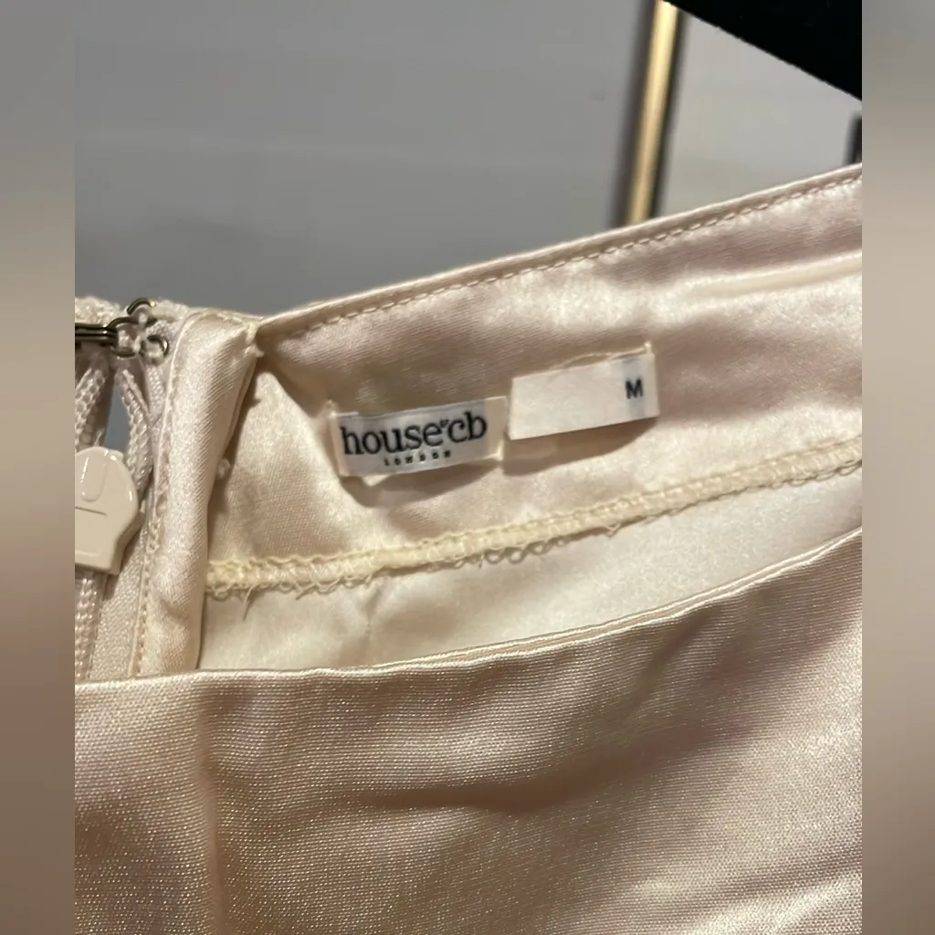 House of CB Shayla Elegant Cream Sleeveless Dress - Image 9