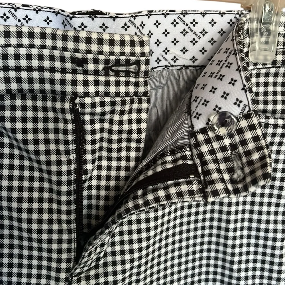 INTRO Love the Fit ROSE Womans Black White Checkered stretch Ankle Pants pockets Size 16 - Image 3