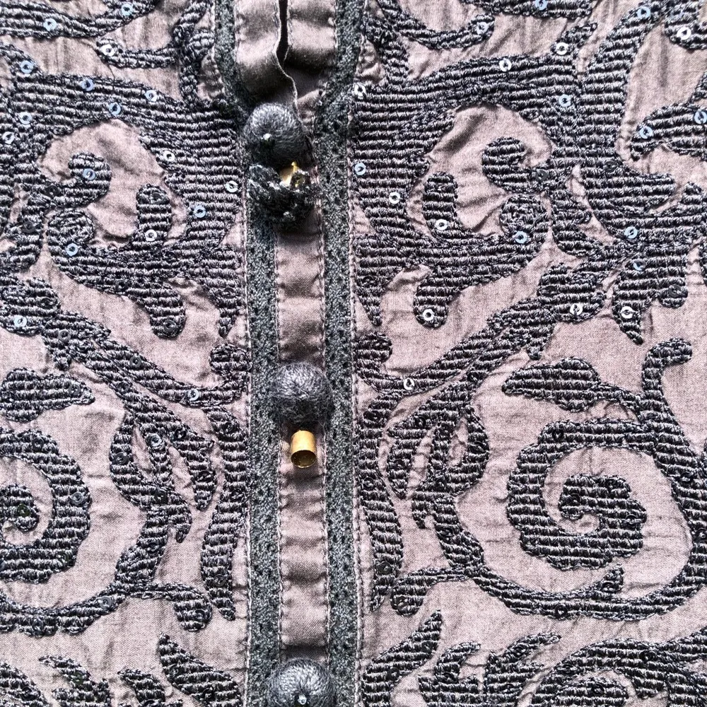 Limelight: embroidered Black tunic shirt dress L - Image 3