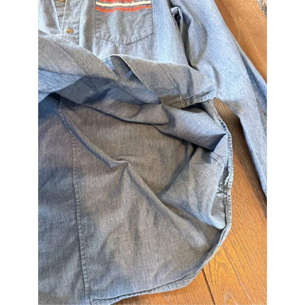 Solid & Striped Oversized Chambray Button Down Shirt Women’s Small - Image 7