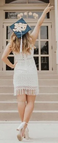 Lulus White Embroidered Tassel Dress   - Image 2