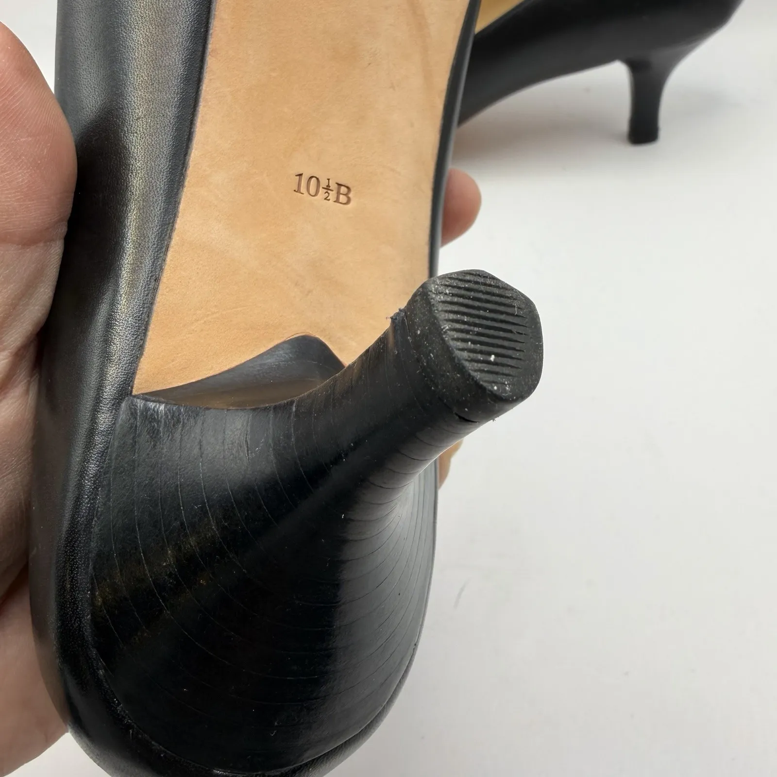 Cole Haan Womens Classic Pump Slim Heels Shoes Black Leather Slip On 10.5 - Image 10