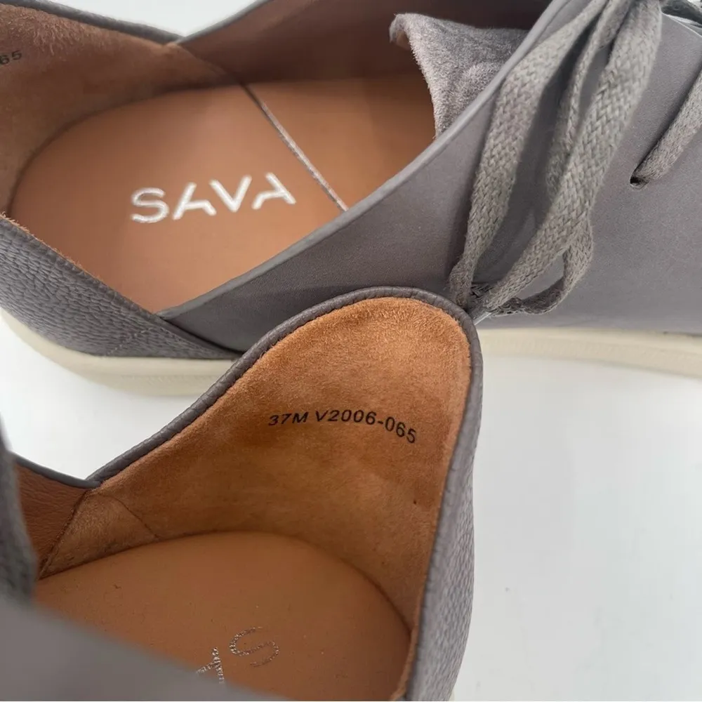 SAVA by SOFTWALK Shoes Size 37 Neve Leather Gray Taupe Comfort Sneaker Soft - Image 5