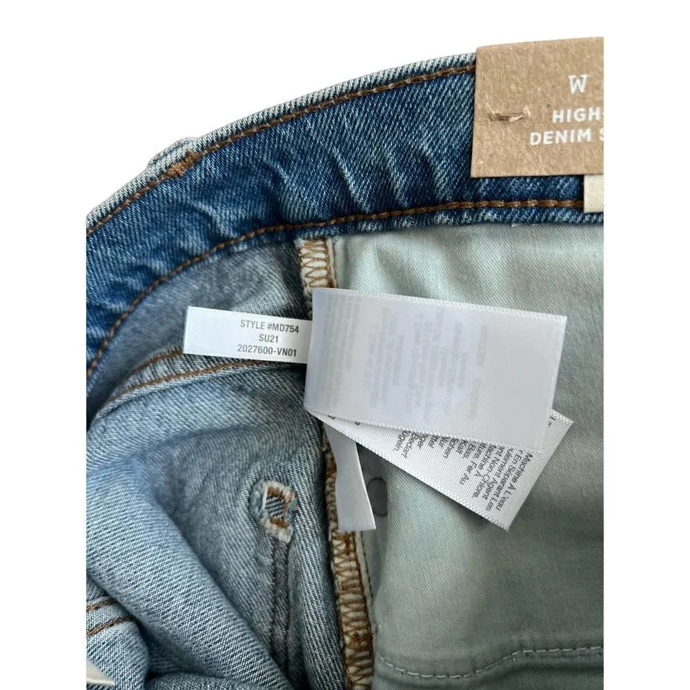 MADEWELL NWT High-Rise Mid-Length Denim Shorts size 23 - Image 12