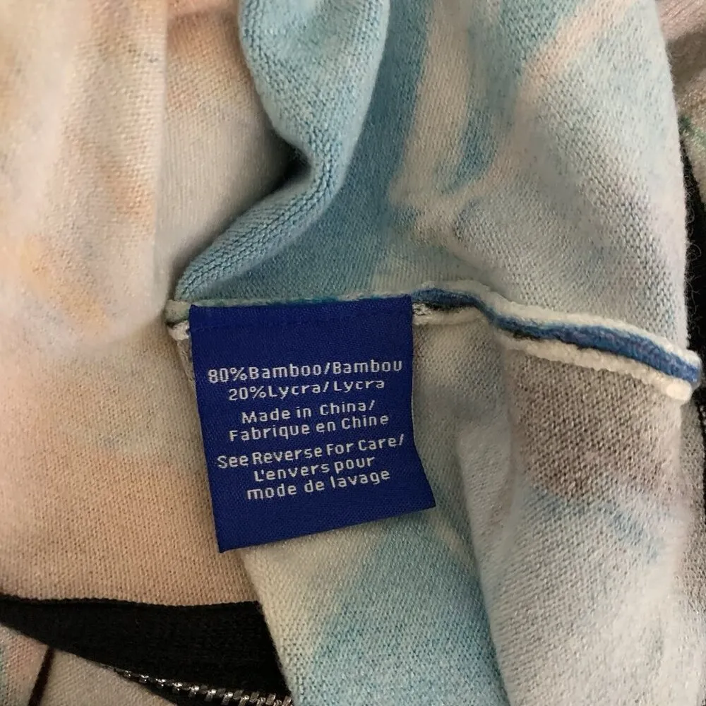 Linea Blu Abstract Zip Cardigan XS Vibrant Bold Print Lightweight Statement - Image 4