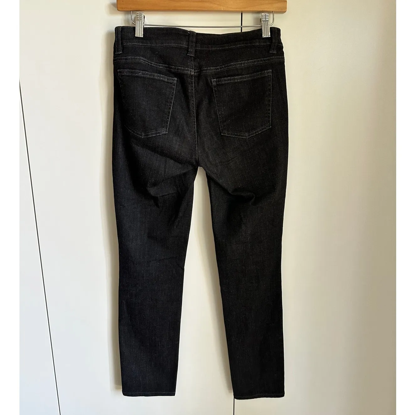 Eileen Fisher Black Skinny Jean Stretchy Size 4 Organic Cotton pair with booties - Image 4