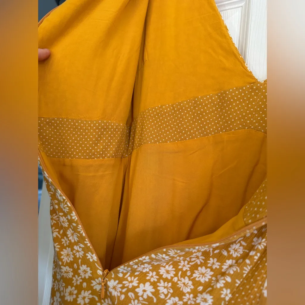 Dress Size Small Mustard Yellow Floral Sundress Vacation Cruise - Image 8