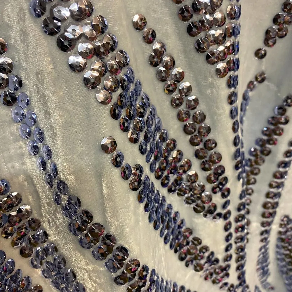 Alfani Sky Blue Velvet Sequins Batwing Top - Image 4