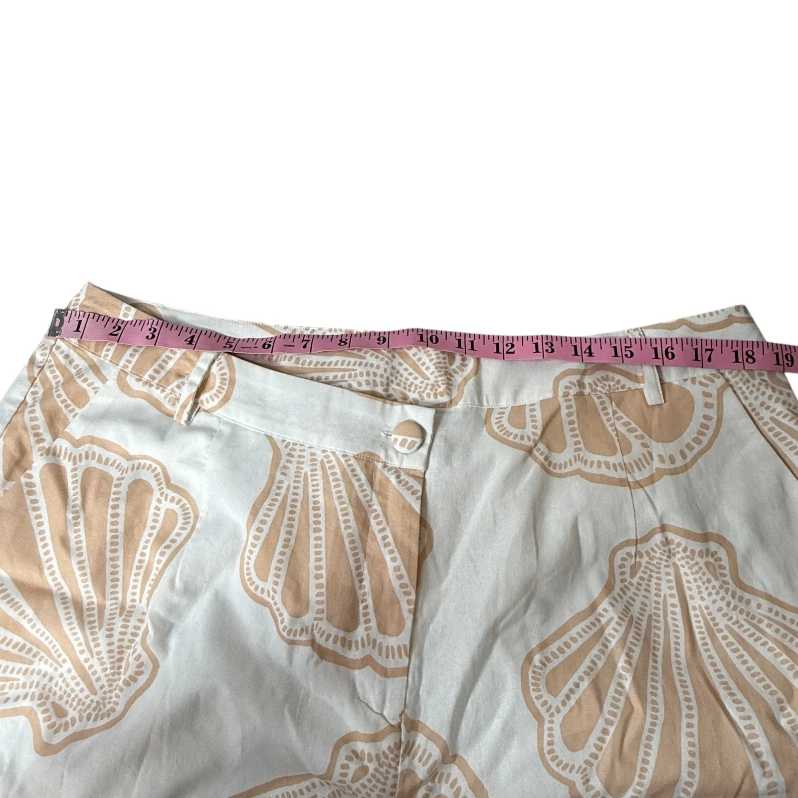 SABO Bahari Pants Coastal Resort Shell Print Wide Leg Linen Women XXL Australia White - Image 4