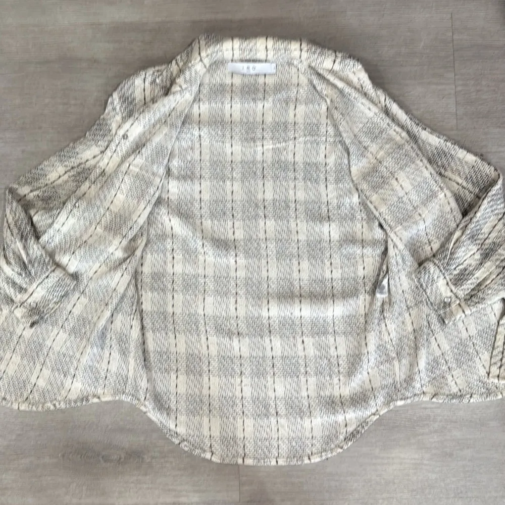 IRO Paris tweed open front shirt jacket with pearl snap buttons - Image 7