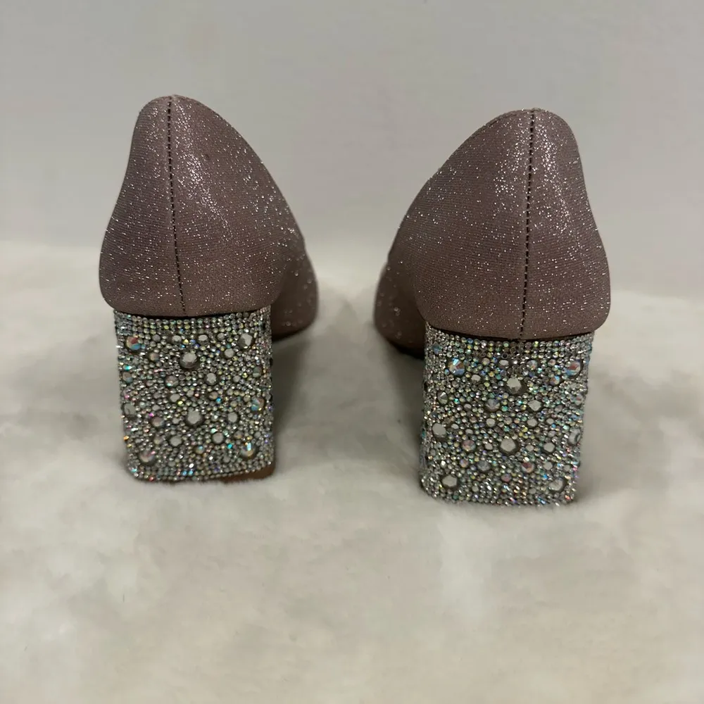 Betsy Johnson Shoes! Pink sparkle glitter rhinestone high heel pumps women’s 6.5 - Image 2