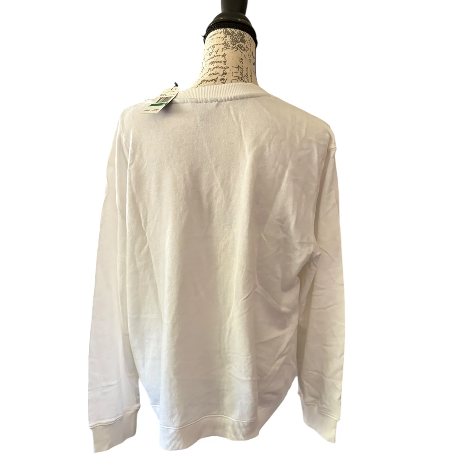 Nautica White Long Sleeve Crossover Hem Sweatshirt Size XL - Image 2