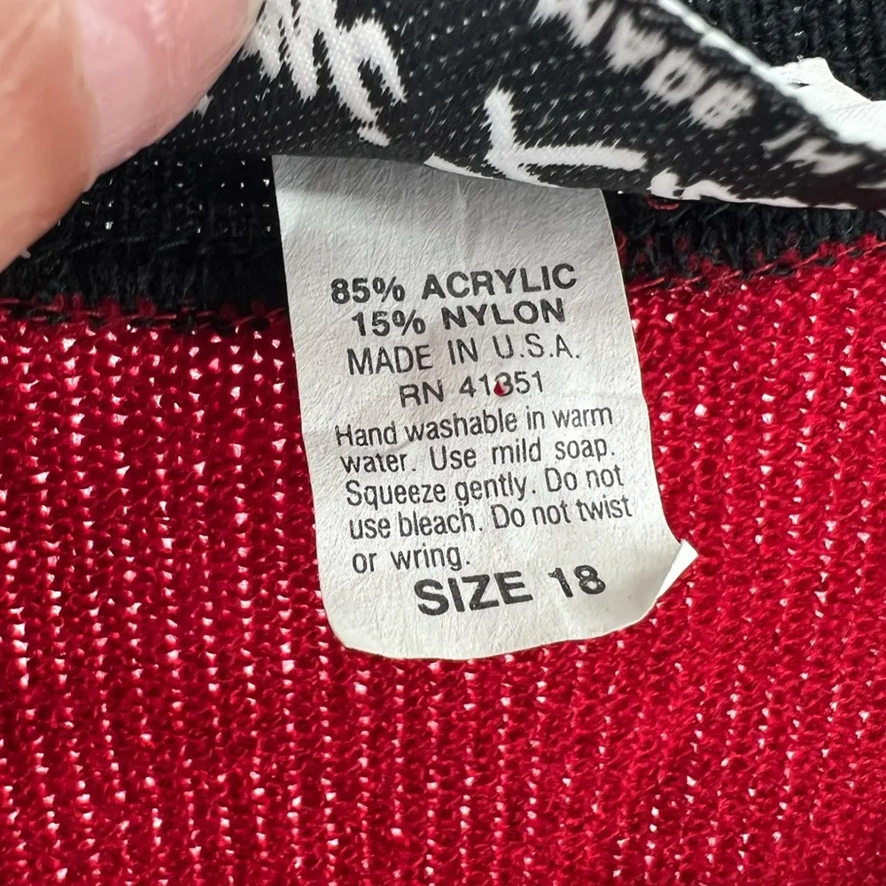 Ami Knits cardigan vintage varsity colorblock sweater 18 academia made in USA Red - Image 5