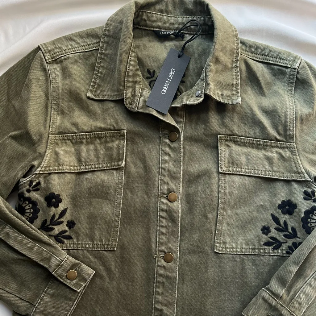Driftwood NWT  Denim Green Embroidered Jacket ✨ - Image 2