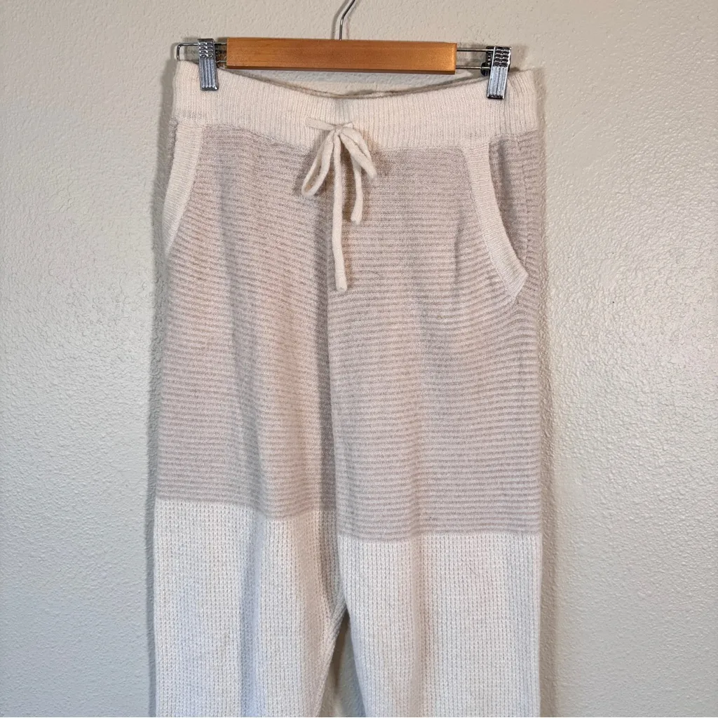 Fate Cream Tan Chunky Knit Jogger Sweatpants Womens M Cozycore Casual Fall Size M - Image 11