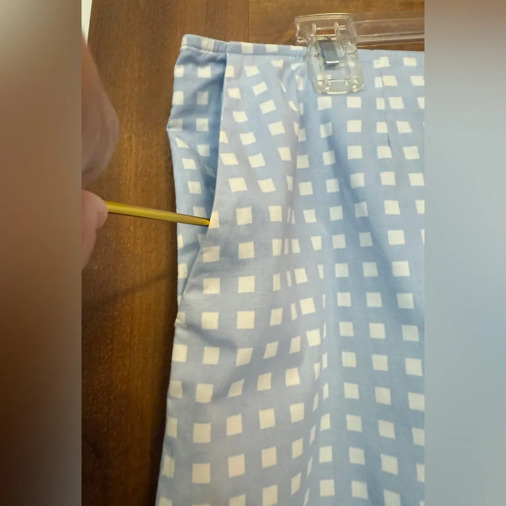 Golftini Skort Shirley Temple Blue Gingham White Scalloped Trim Hidden Zipper - Image 4