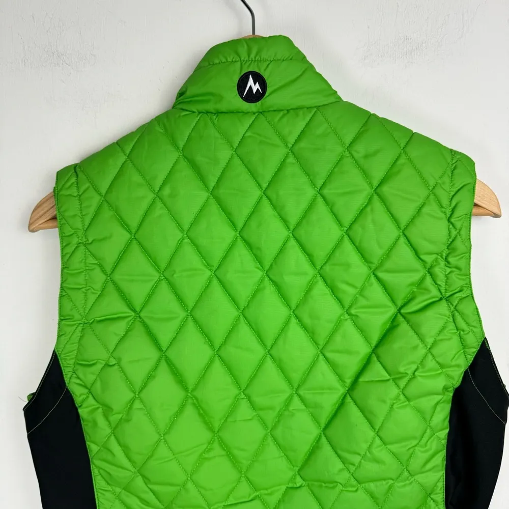 Marmot Kitzbuhel Vest Womens Sz Medium Bright Green Black Stretch Zip - Image 9