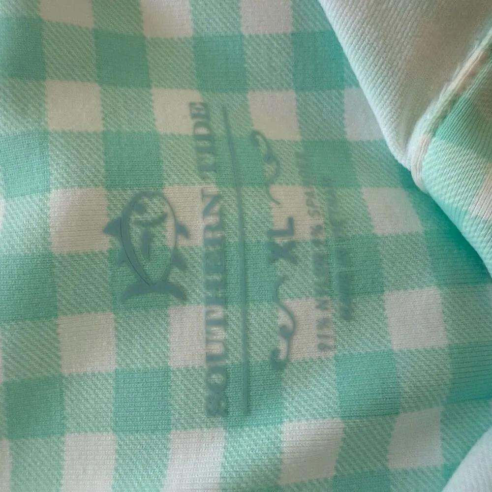 Southern Tide Jessica Gingham Performance Dress Baltic Teal Above Knee XL - Image 7