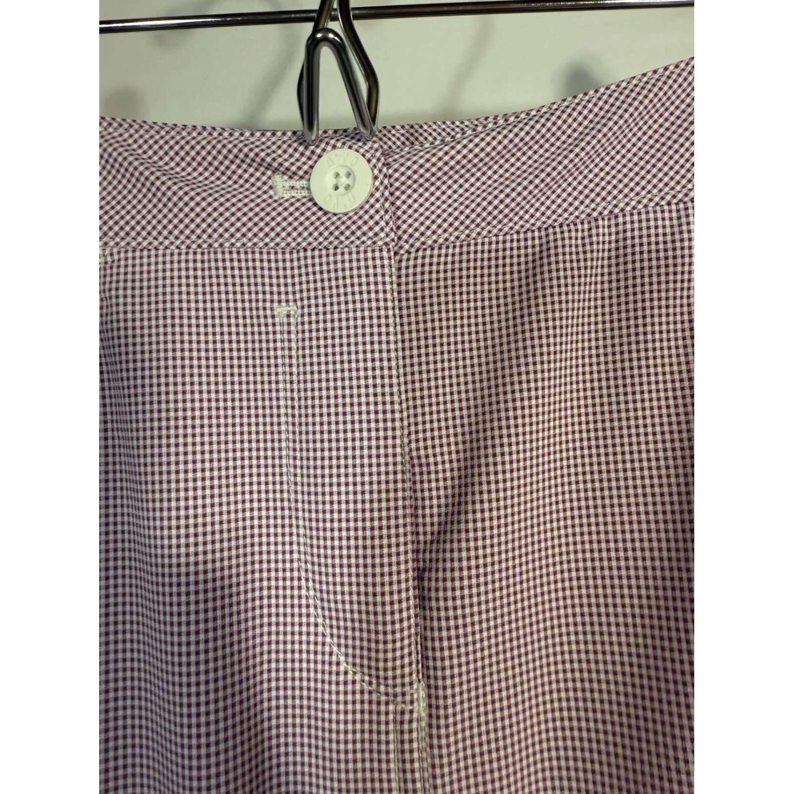Nivo Golf Skort Athletic Gingham Pleated Hem‎ Maroon White Size 6 Red - Image 6