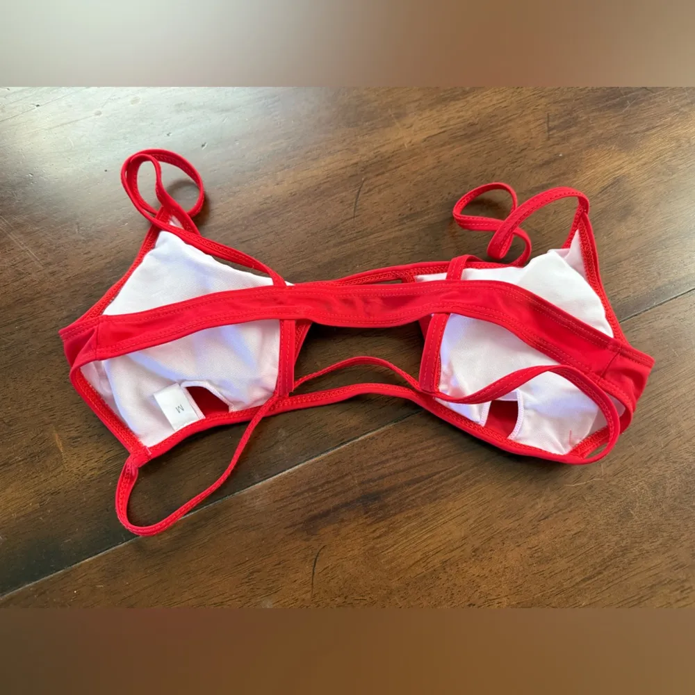 NWOT Red Bikini with Cage Details and Side Tie Bottoms - Image 2
