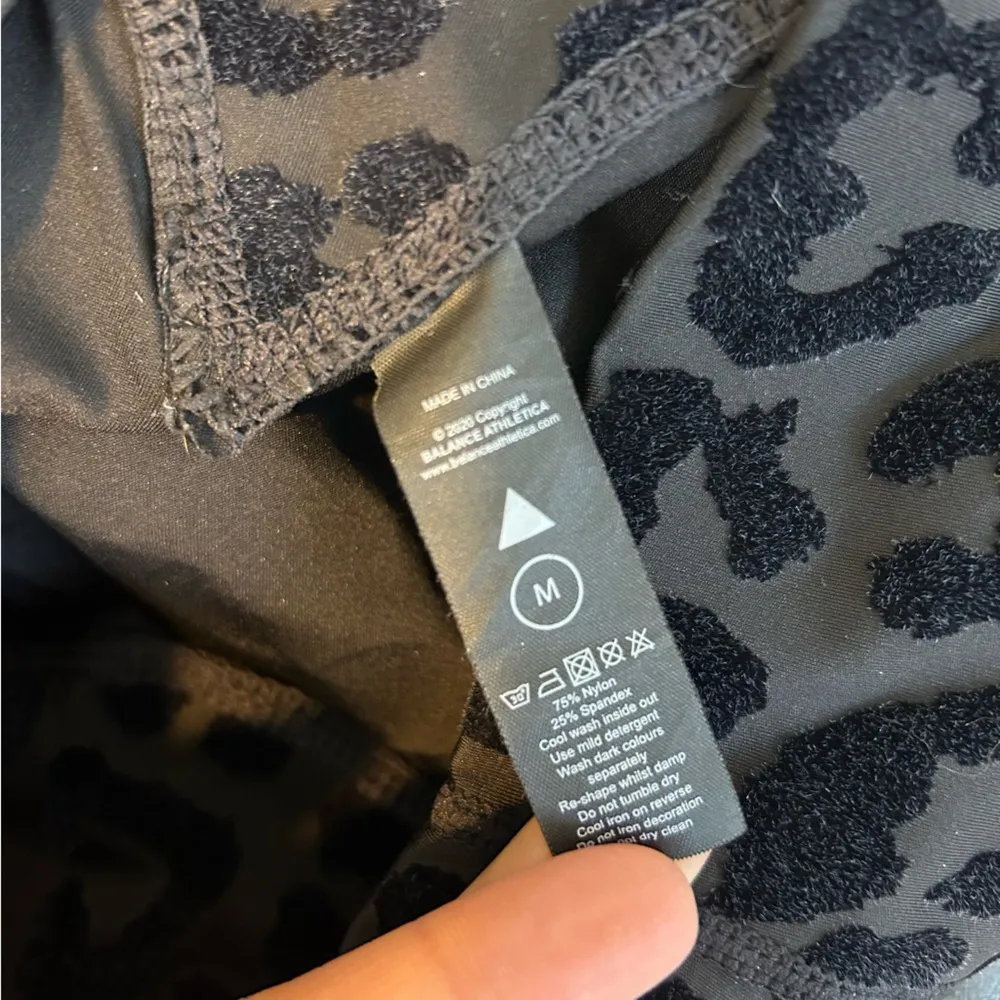 Balance Athletica Rider Short Lux Leopard Print Biker Shorts Black Panther Med - Image 8