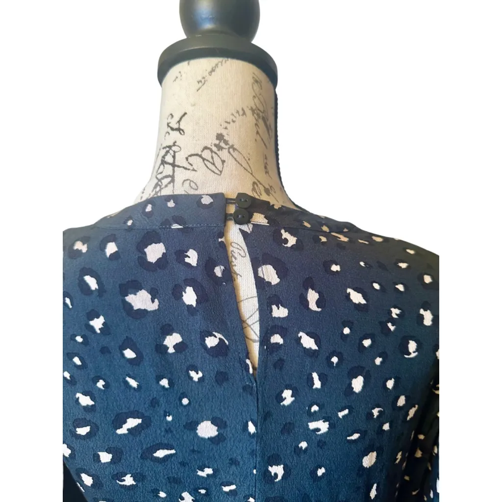 Seraphine Size 6 Teal Cheetah Dress Black - Image 12