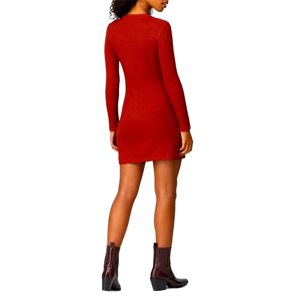 Reformation Jeanne Long Sleeve Sweater Dress in Red, EXCELLENT, Size XL - Image 3