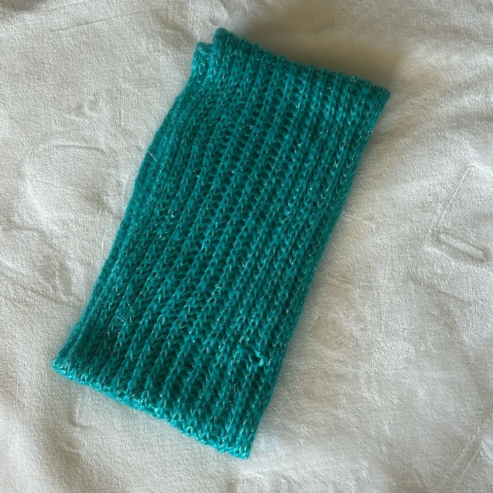 Teal Sparkly Claire’s infinity Scarf Blue - Image 2