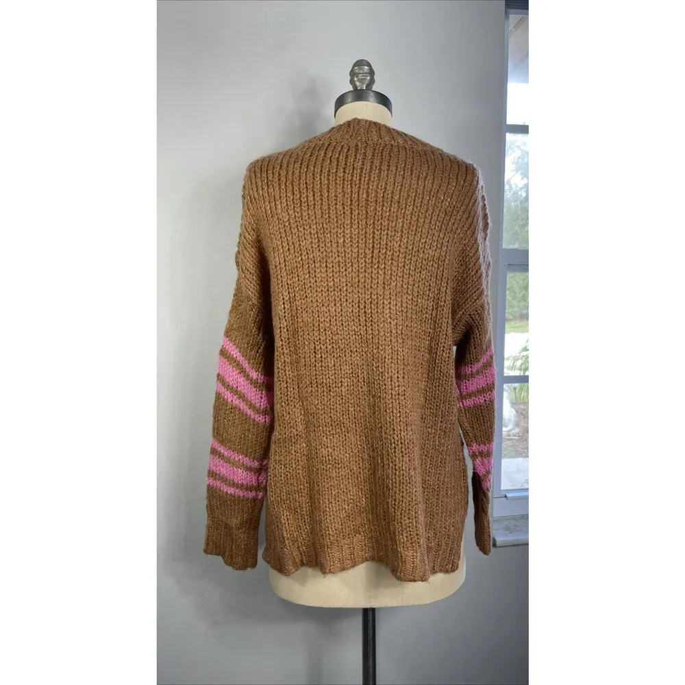 Aerie Women’s Fuzzy Oversized Chunky Knit Sweater XS/TP Acrylic Wool Lagenlook - Image 2