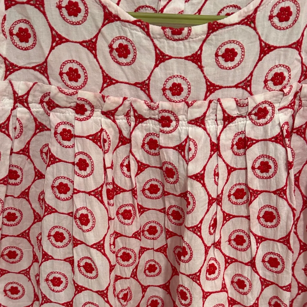 Naracamicie Red and White Patterned Dress Size 0 - Image 2