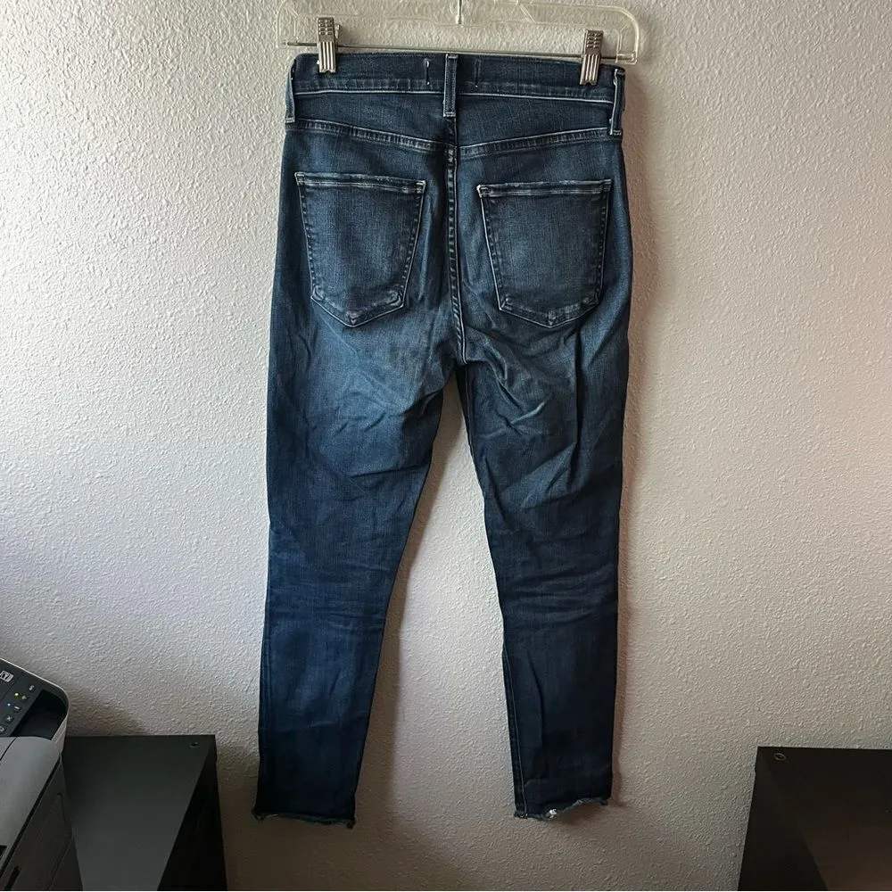 AGOLDE Sophie Crop Jean Mid Blue Raw Hem - Image 6