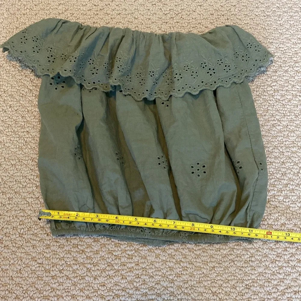 Green Eyelet Lace Women's Teen Girl Tube Top One Size Made in Italy - Image 5