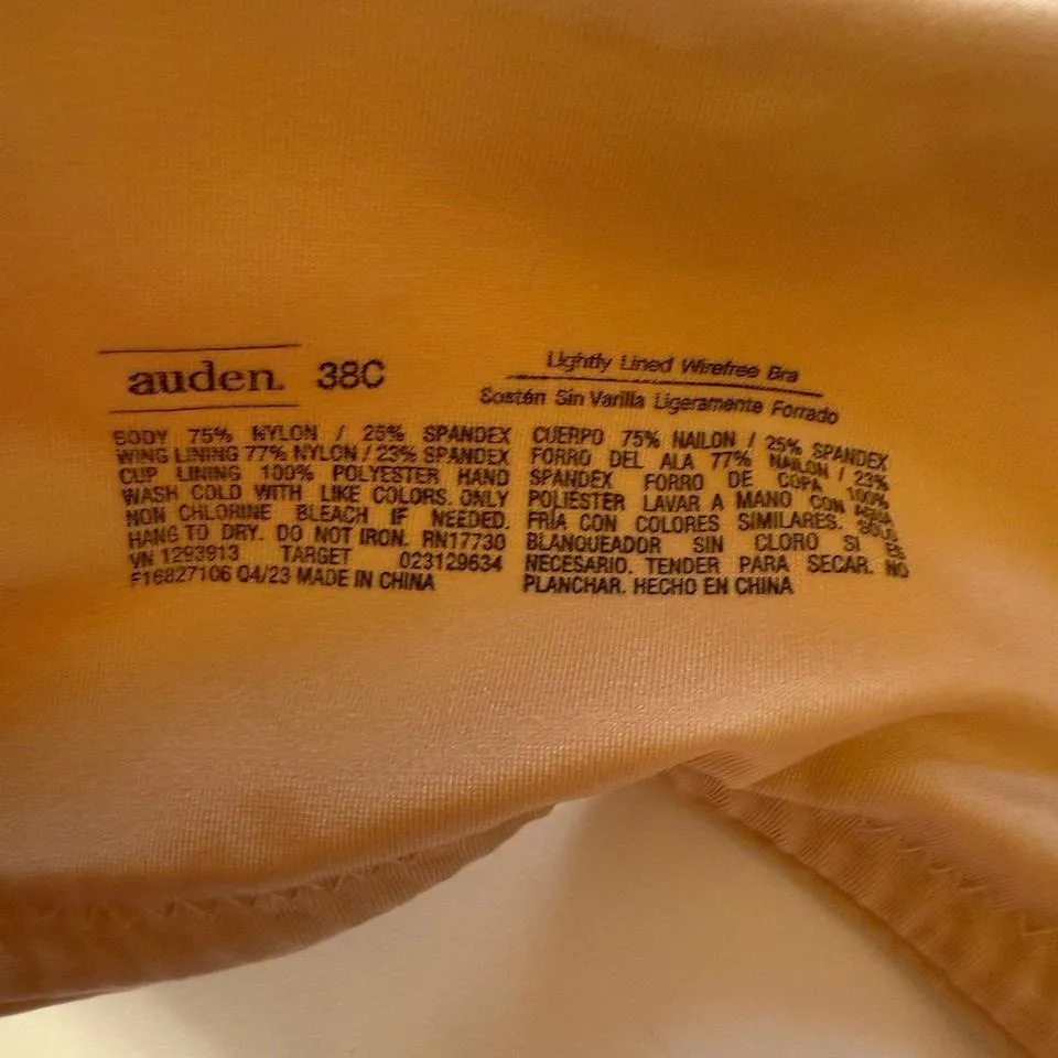 Auden Beige Seamless Padded Bra 38C Size undefined - Image 5