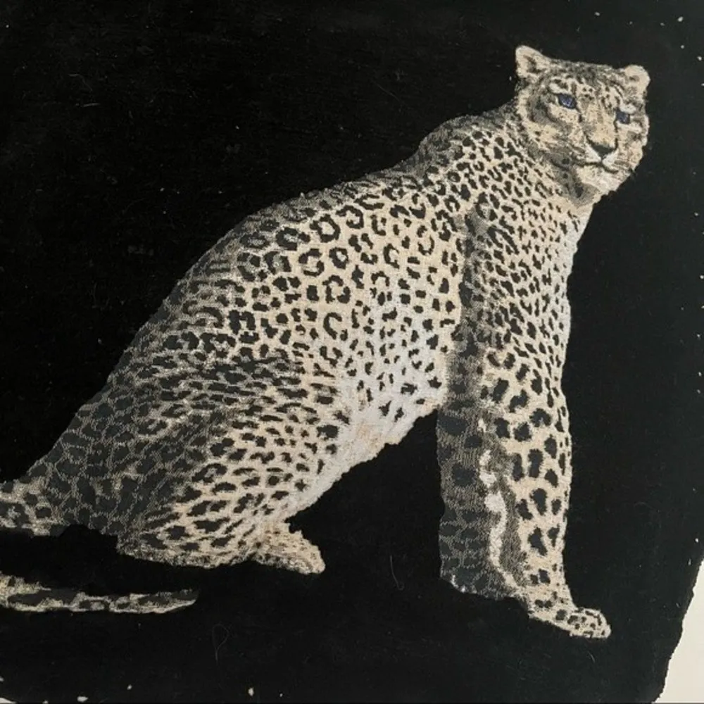 GYPSY WINGS Tote Bag Travel Black Velvety Soft Fabric Leopard Picture Handmade - Image 7