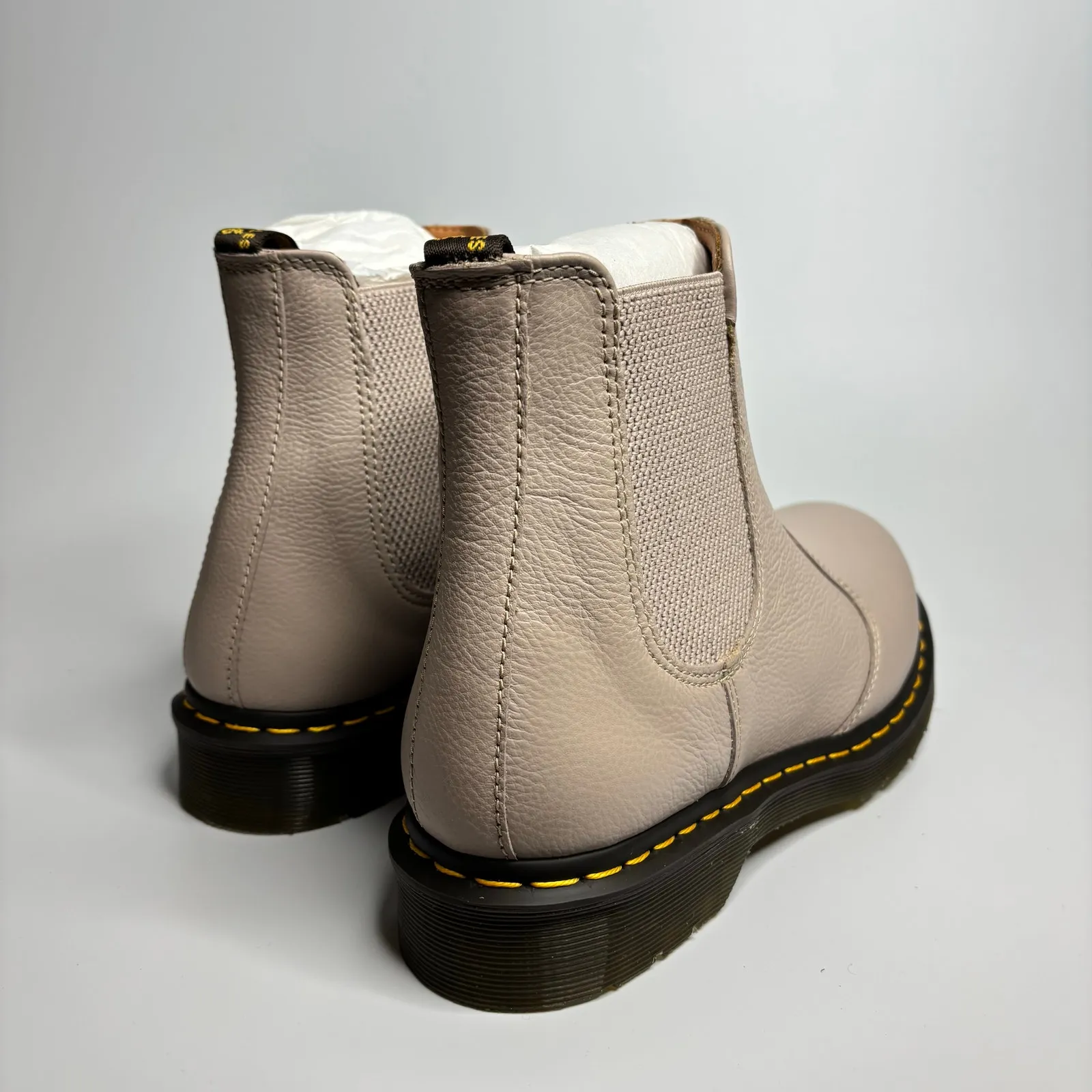 Dr. Martens Women's 2976 Virginia Leather Chelsea Boot in Vintage Taupe - Image 3