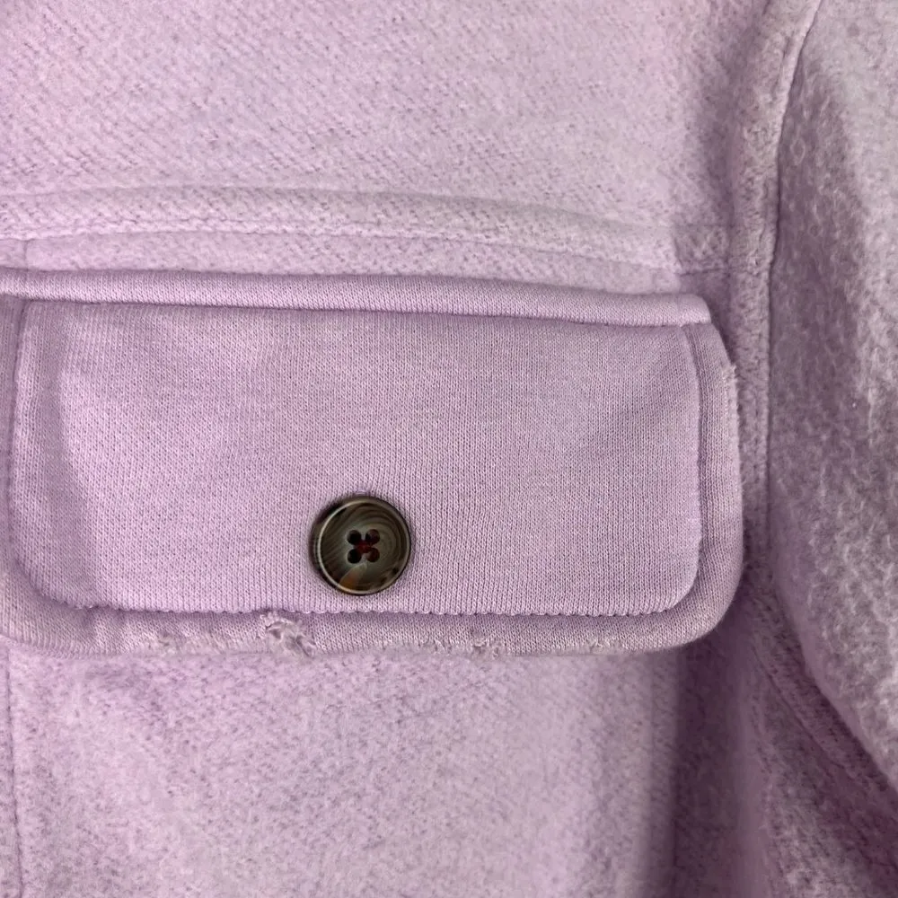 Black Tape NWT  Elbow Patch Fleece Shacket Jacket Soft Lilac Size Petite XS PXS - Image 10