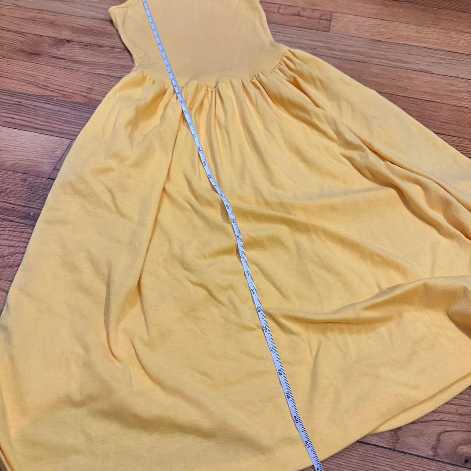 Vtg bright yellow maxi dress Size 10 - Image 5