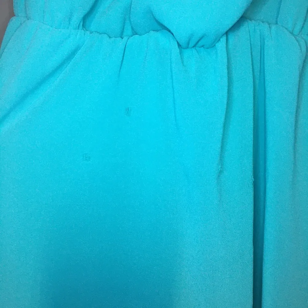 FOREVER 21 Turquoise Blue Spaghetti Strap Short Mini Dress Medium - Image 6