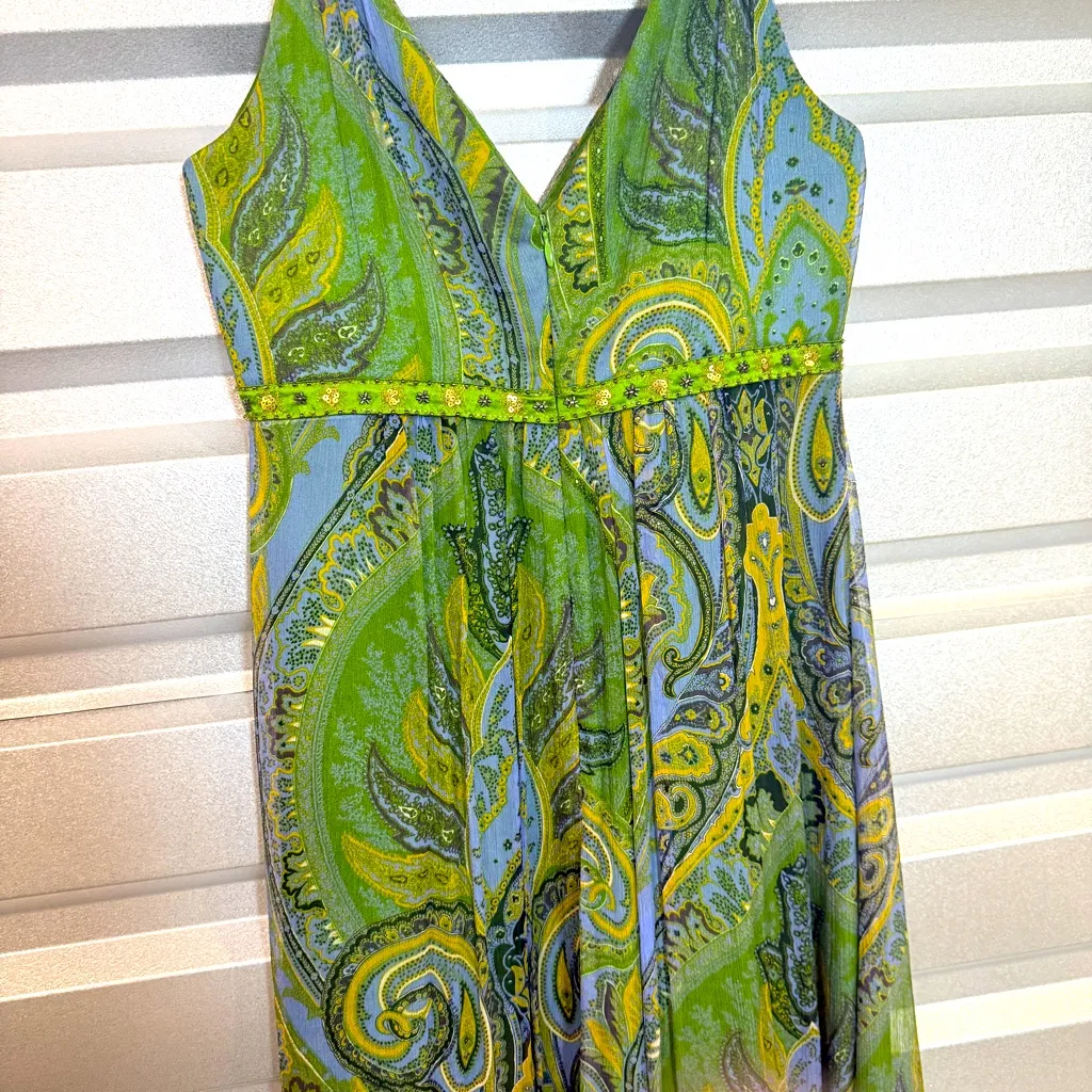 Laundry by Shelli Segal 90’s Vintage Retro Maxi Dress Boho Silk‎ Lined Party - Image 2