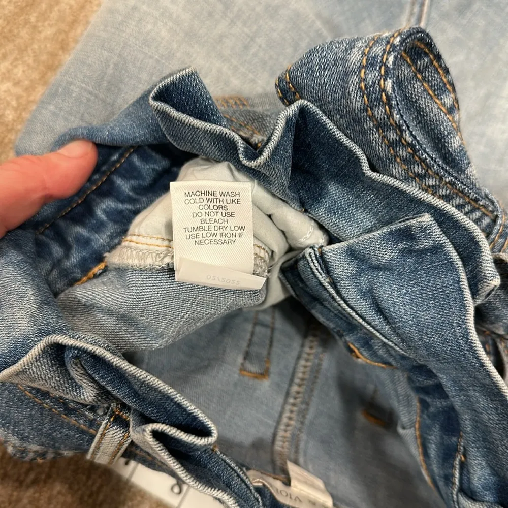 Chelsea & Violet Cuffed Hem Tie Waist Bow Pleated Denim Jean Shorts Women 27 - Image 8