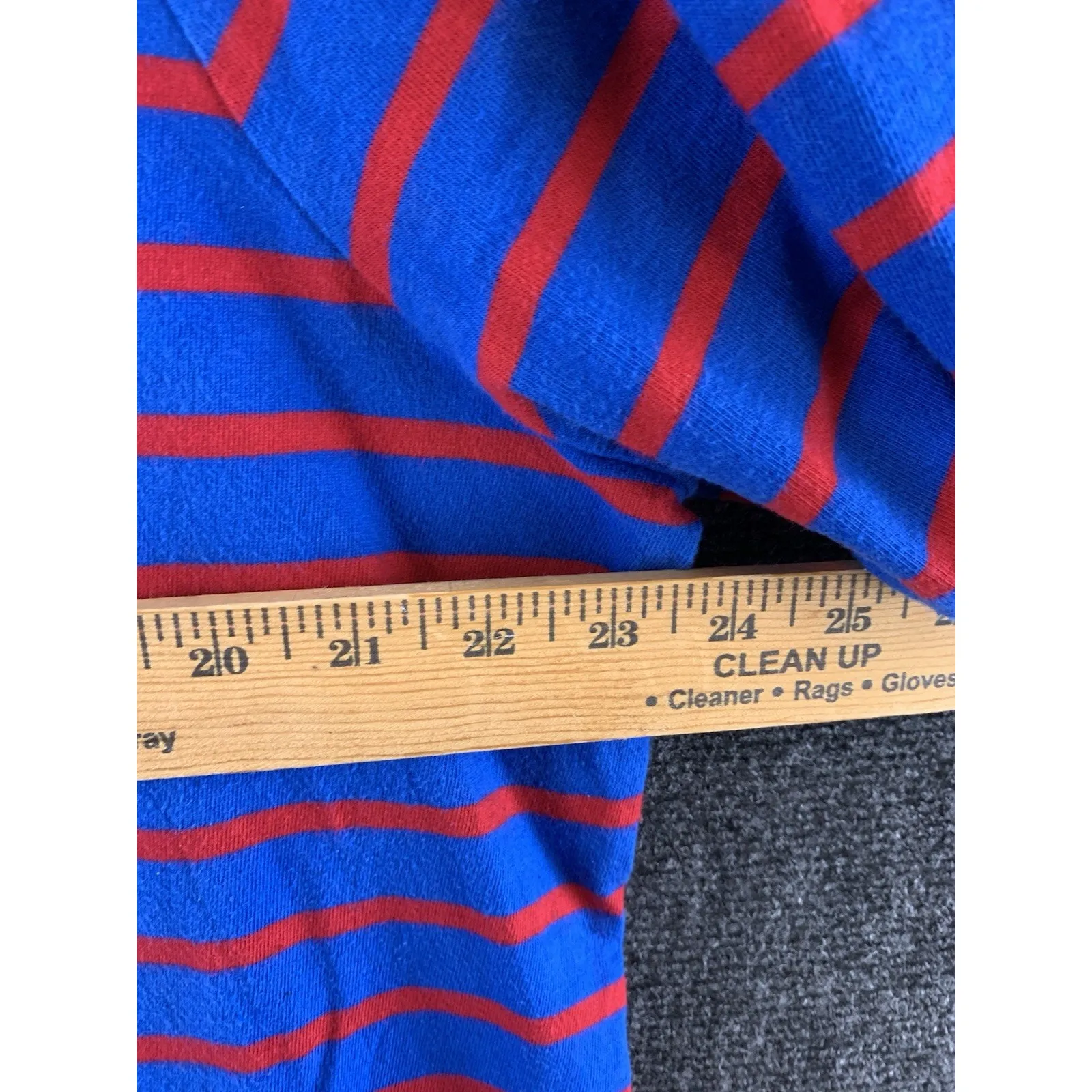 Talbots Women’s T Shirt 3/4 Sleeve Blue Red Stripes Beaded Joyeux Size 2XLP - Image 5