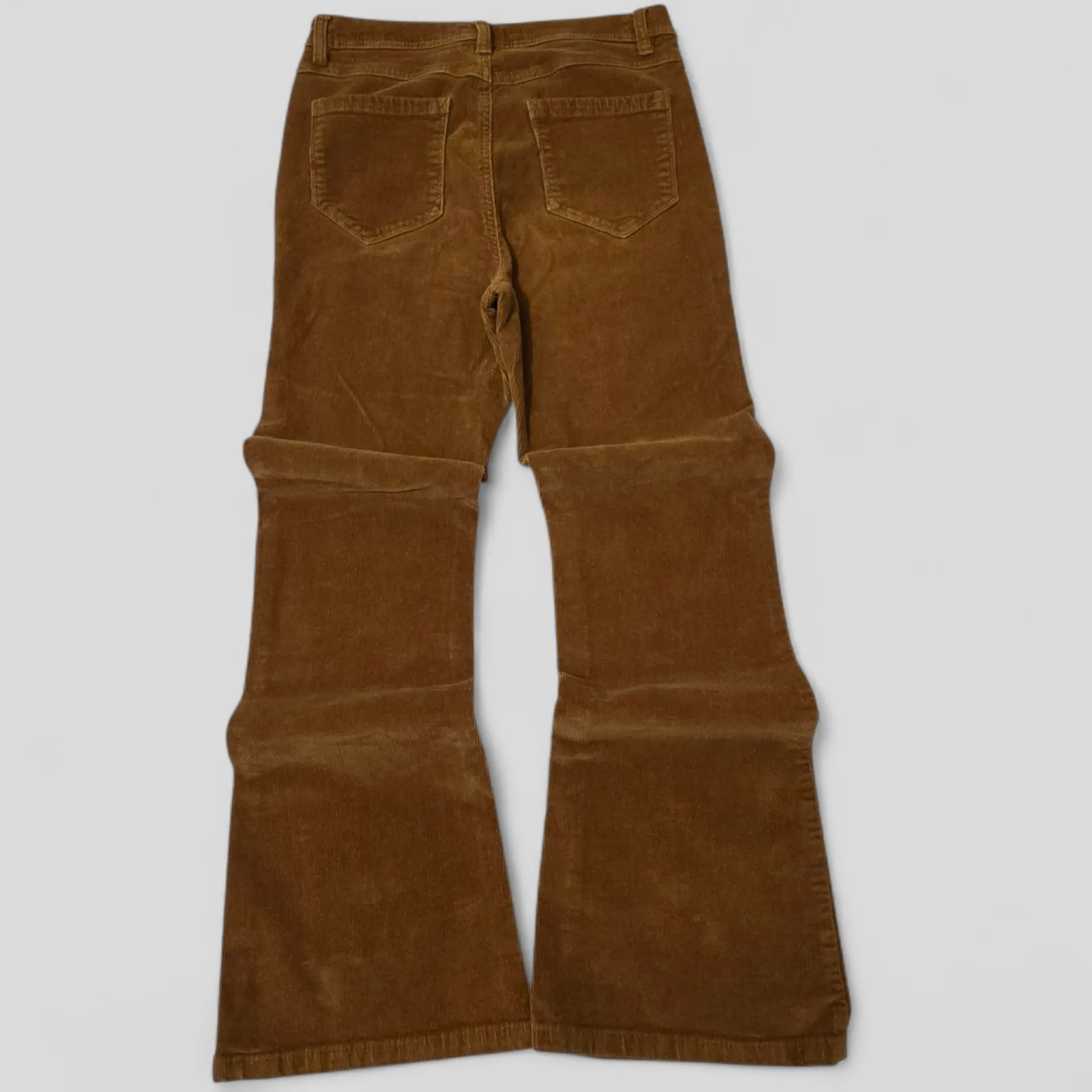 Kensie Savannah Cognac Corduroy High Rise Flare Jeans 8/29 Retro Forest Fall Tan - Image 3