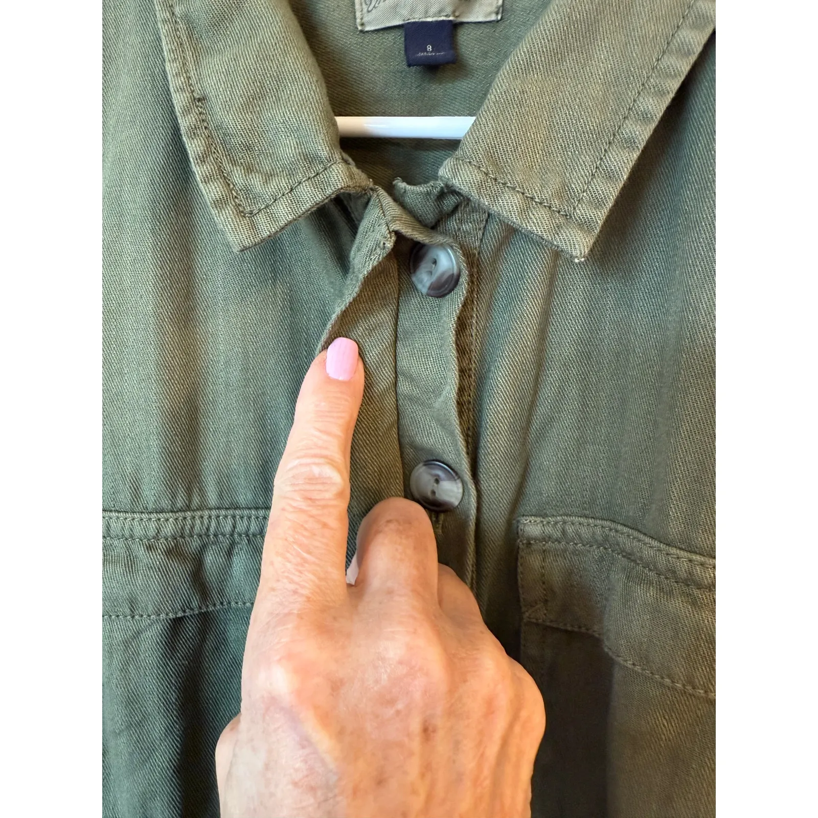 Universal Thread Waist Tie Straight Leg Pockets Jumpsuit Green Women's Size 8 - Image 6